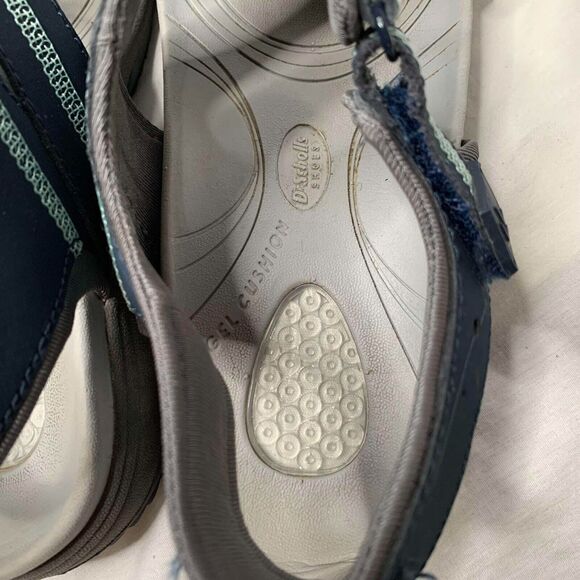 Dr. Scholl's Women's Dynomite Strappy Sandals Blue Leather Gel Cushion 8 M - Picture 6 of 8